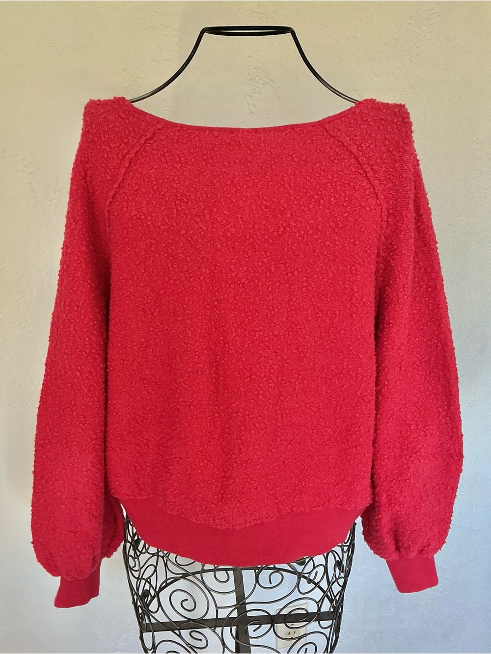 Free People V-Neck Nubby Sweater - Raspberry - Picture 6 of 7
